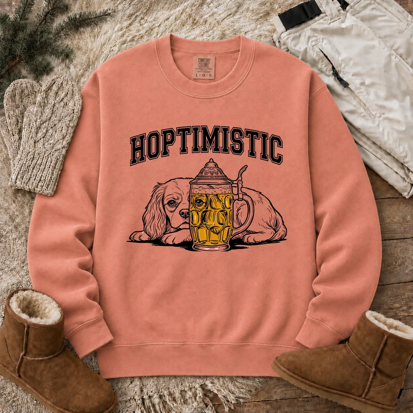 Customizer CC Dark Sweatshirt / Terracotta / S Cavalier Beer Lover Day Drinking Unisex Sweatshirt
