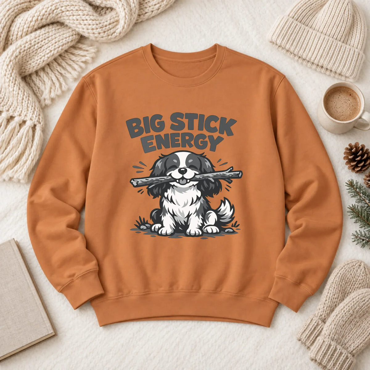 Cavalier Big Stick Energy Unisex Sweatshirt Yam