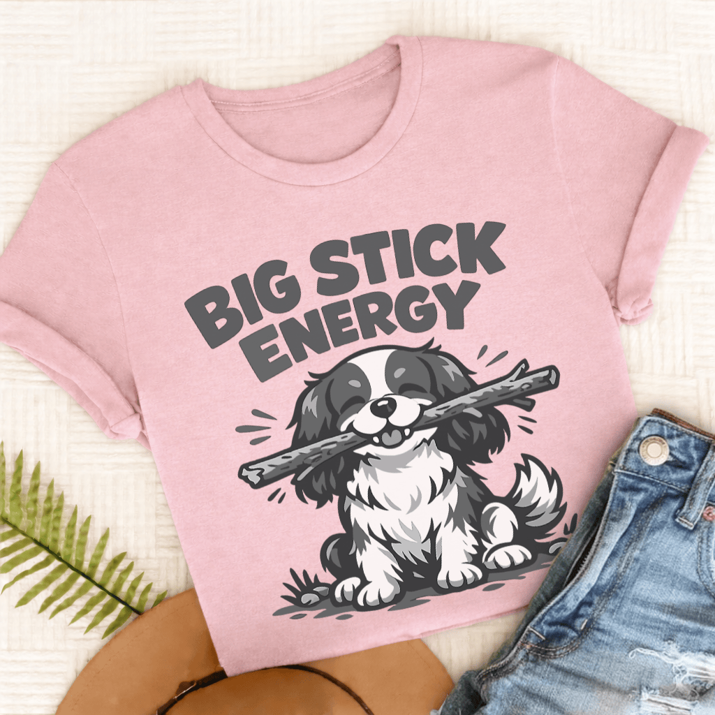 Cavalier Big Stick Energy Unisex TShirt Comfort Colors Blossom