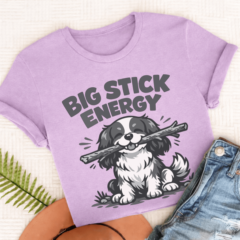 Cavalier Big Stick Energy Unisex TShirt Comfort Colors Orchid