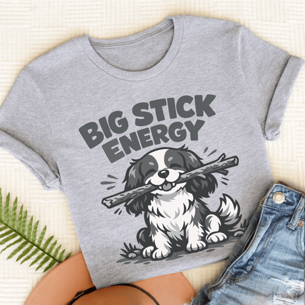 Cavalier Big Stick Energy Unisex TShirt Sport Grey