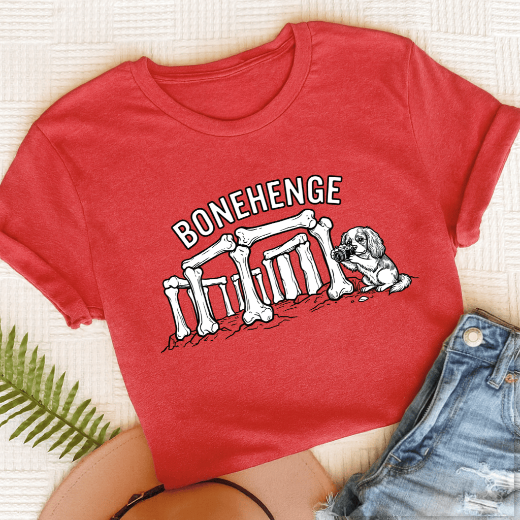 Cavalier Bonehenge Unisex TShirt Heather Red