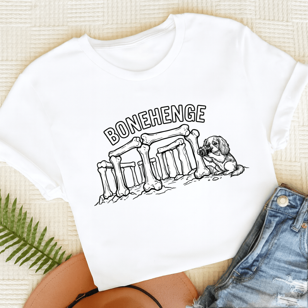 Cavalier Bonehenge Unisex TShirt White