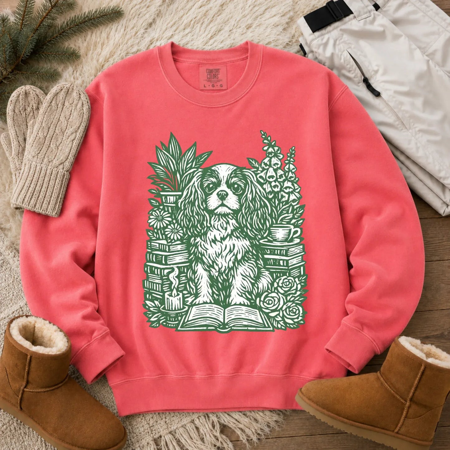 Cavalier Bookclub Reading Unisex Sweatshirt Watermelon