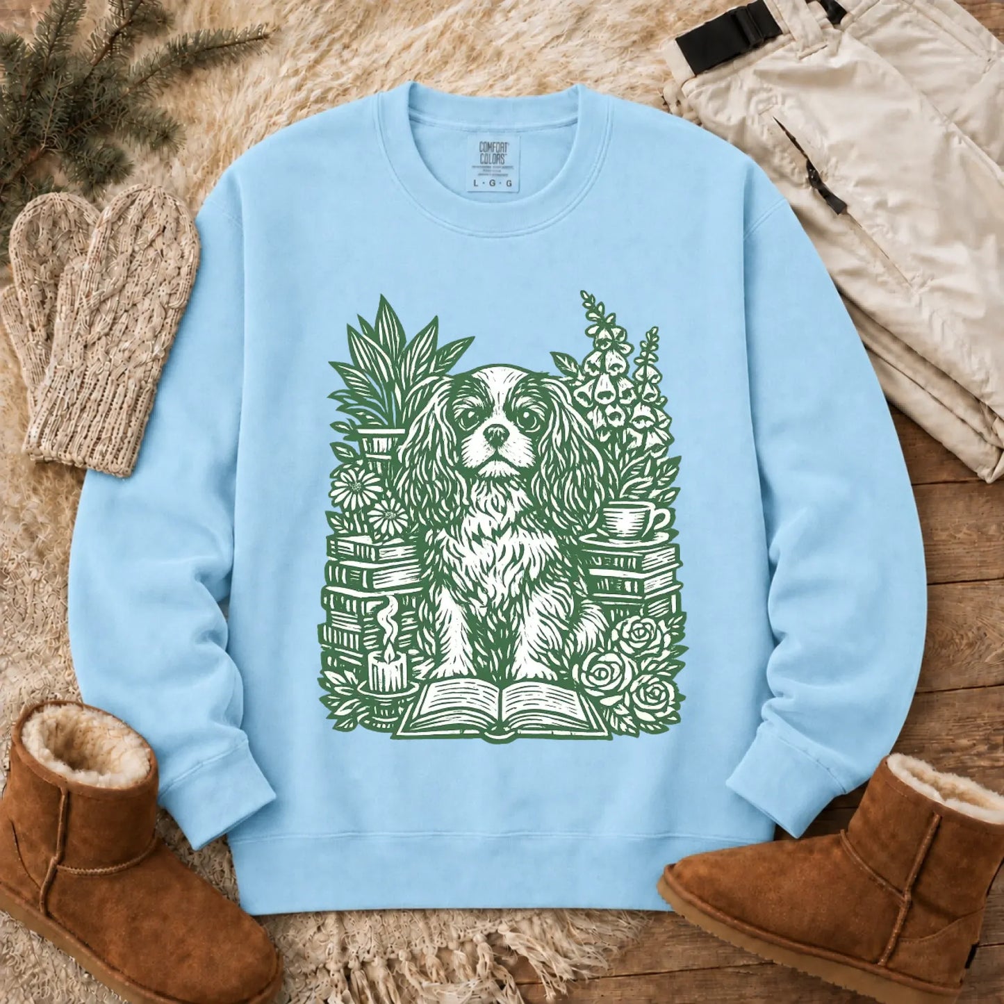 Cavalier Bookclub Reading Unisex Sweatshirt Chambray