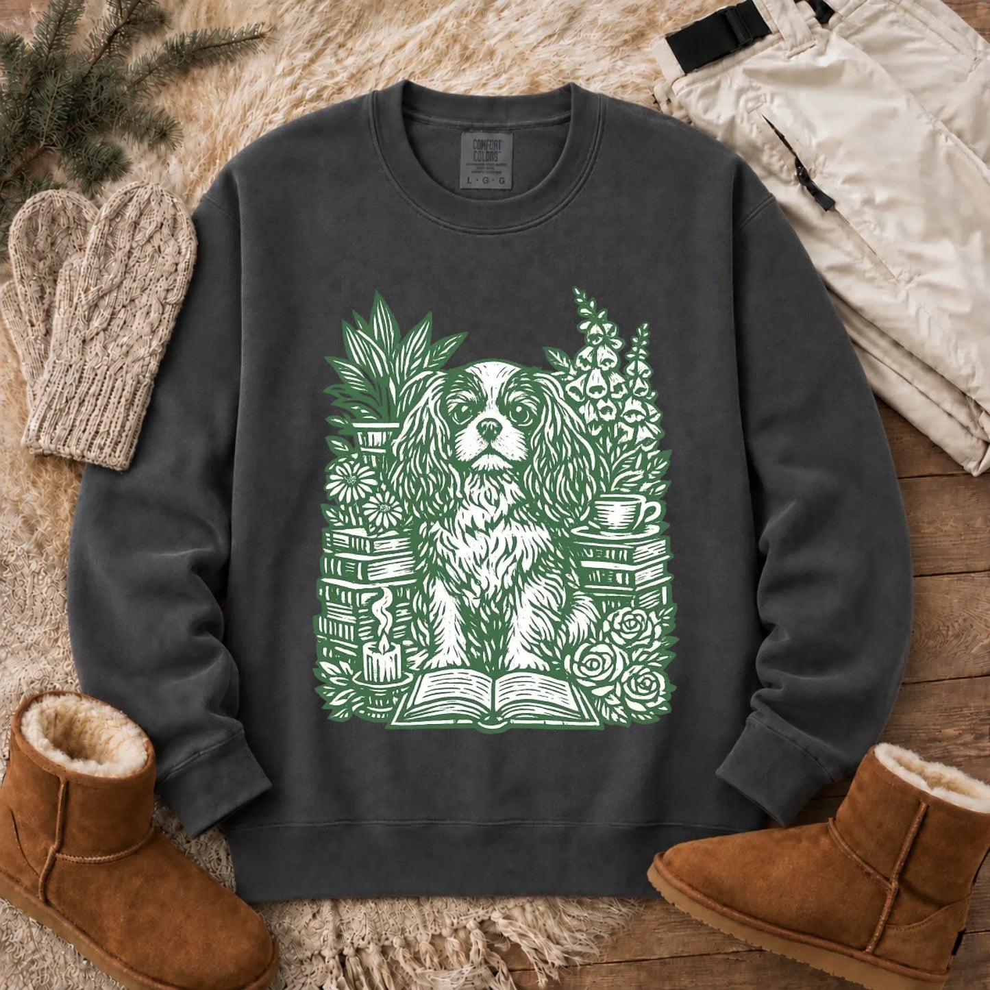 Cavalier Bookclub Reading Unisex Sweatshirt Pepper