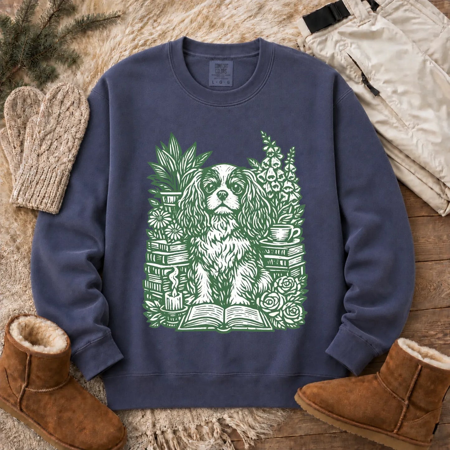 Cavalier Bookclub Reading Unisex Sweatshirt Denim