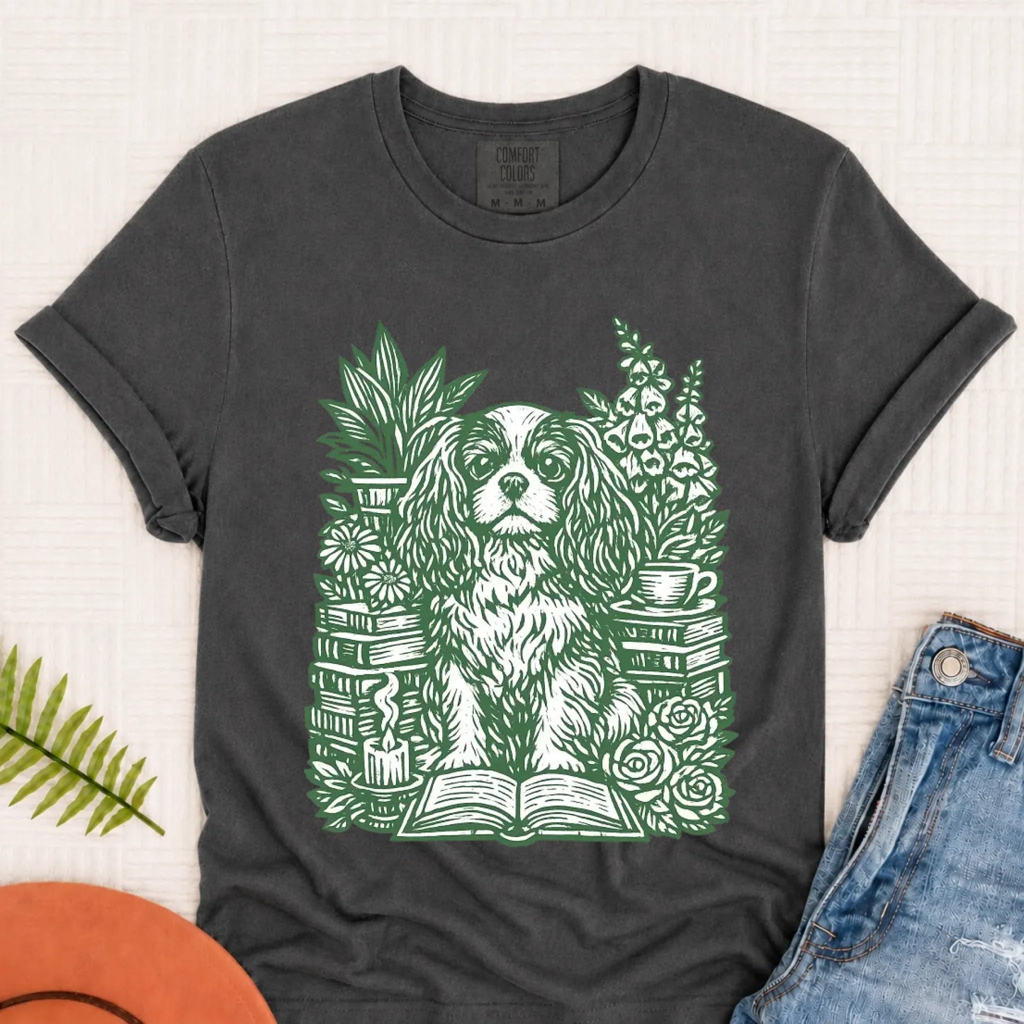 Cavalier Bookclub Reading Unisex TShirt Pepper