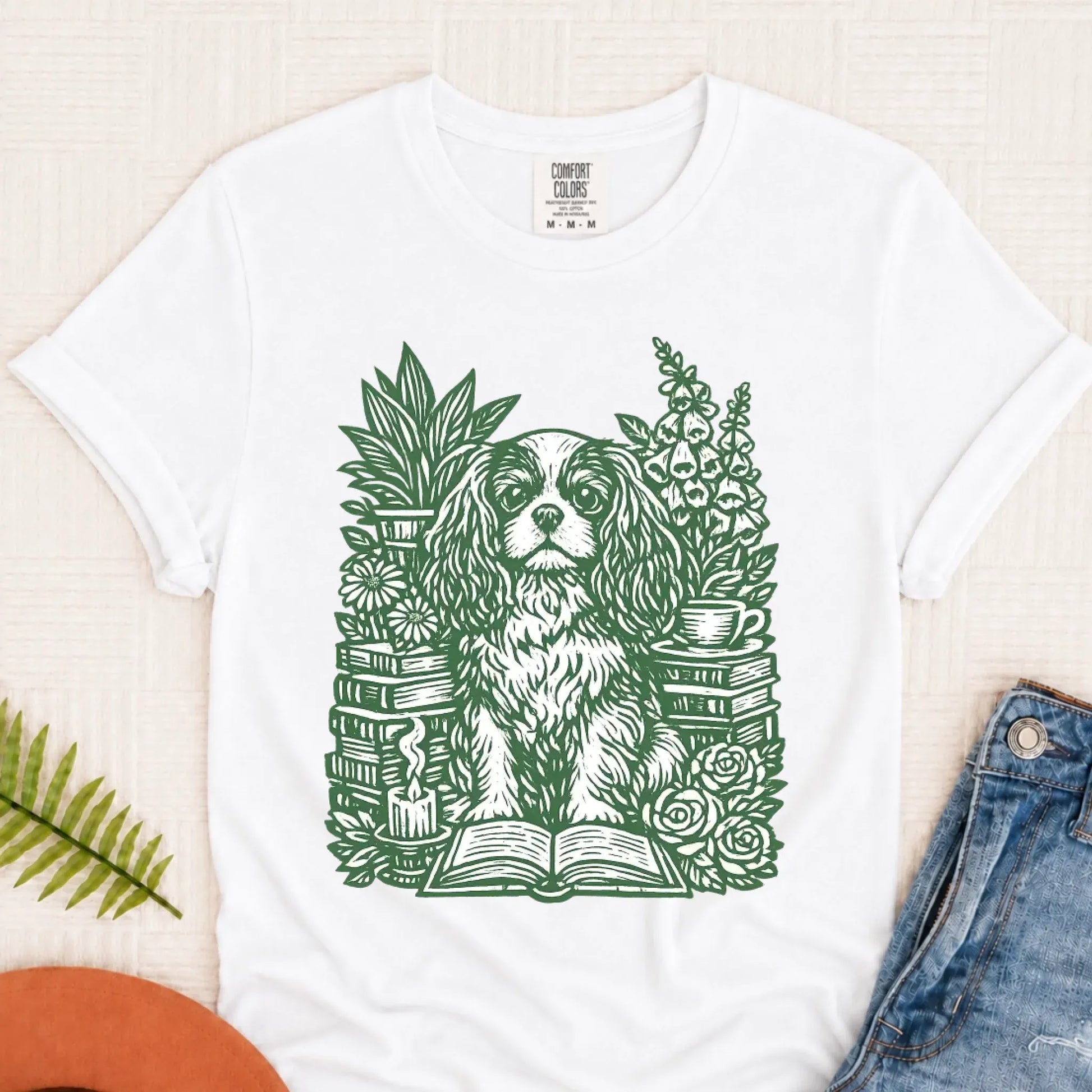 Cavalier Bookclub Reading Unisex TShirt White