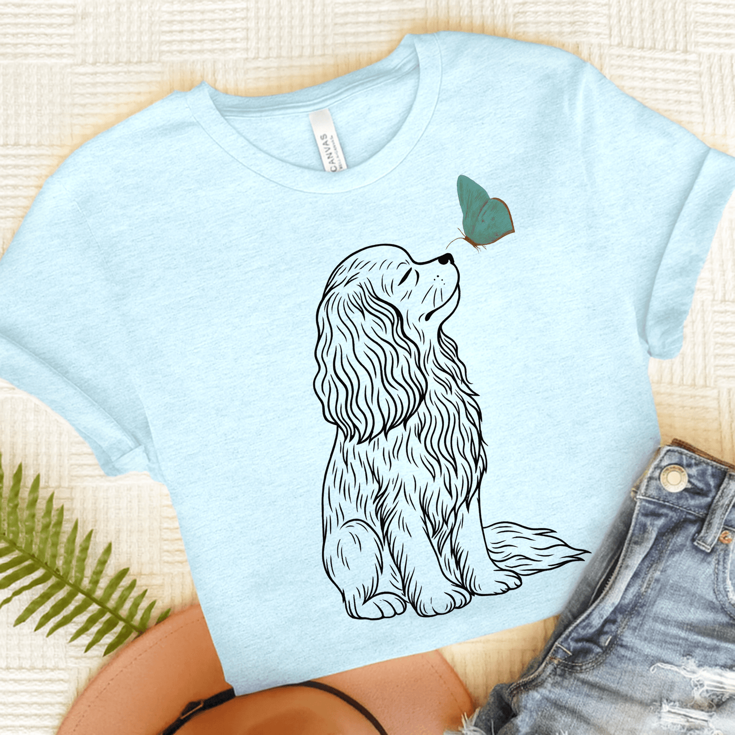 Cavalier Butterfly TShirt Heather Ice Blue