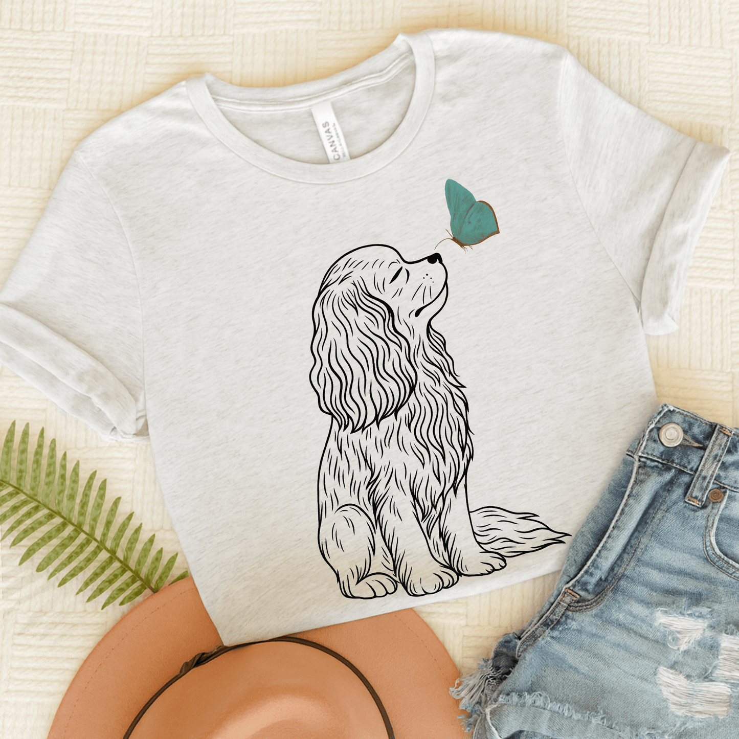 Cavalier Butterfly TShirt Ash