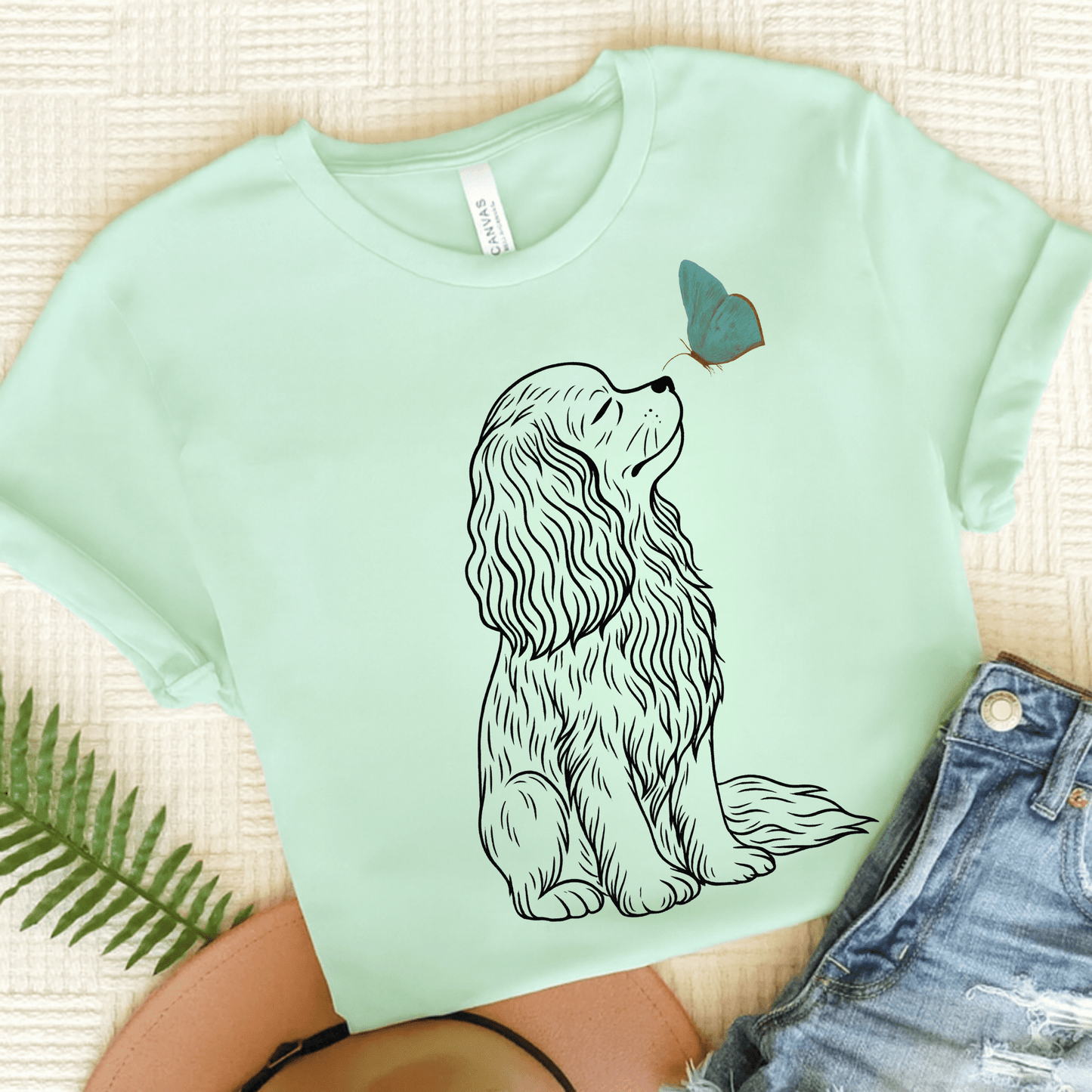 Cavalier Butterfly TShirt Heather Mint