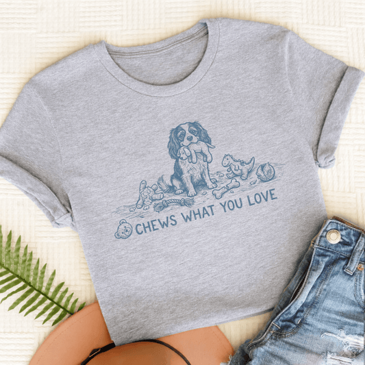 Cavalier Chews Love Unisex TShirt Sport Grey