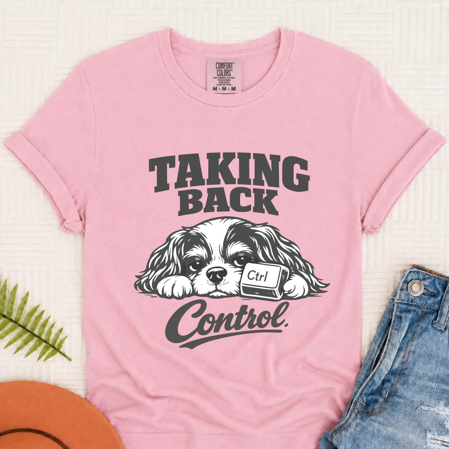 Cavalier Computer Nerd Taking Control Unisex TShirt Blossom