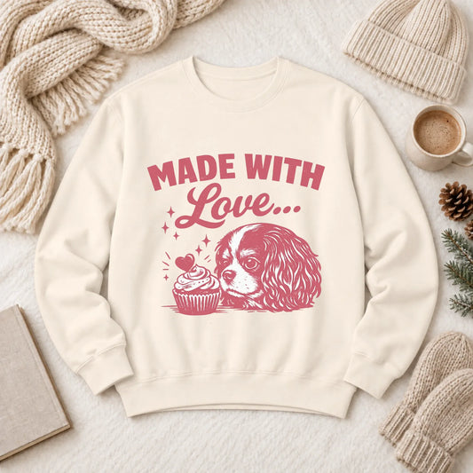 Cavalier Cupcake Baking Unisex Sweatshirt Ivory