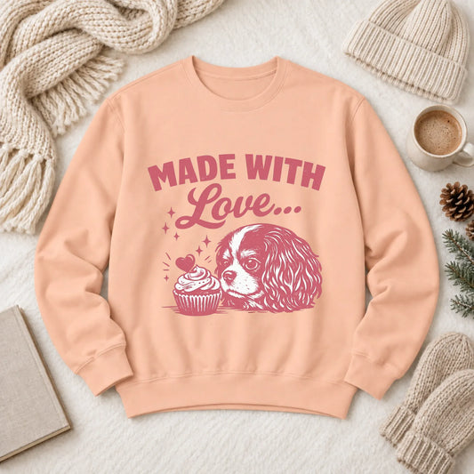 Cavalier Cupcake Baking Unisex Sweatshirt Peachy