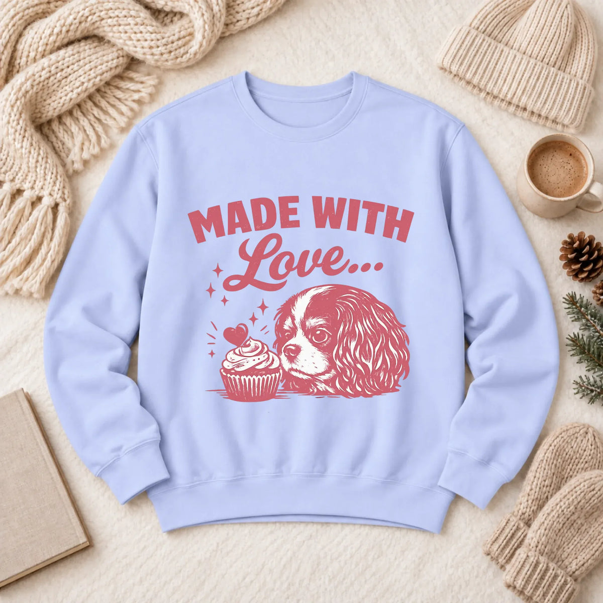 Cavalier Cupcake Baking Unisex Sweatshirt Hydrangea