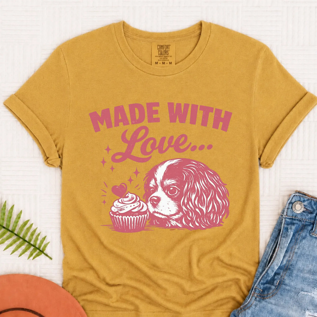 Cavalier Cupcake Baking Unisex Tshirt Mustard
