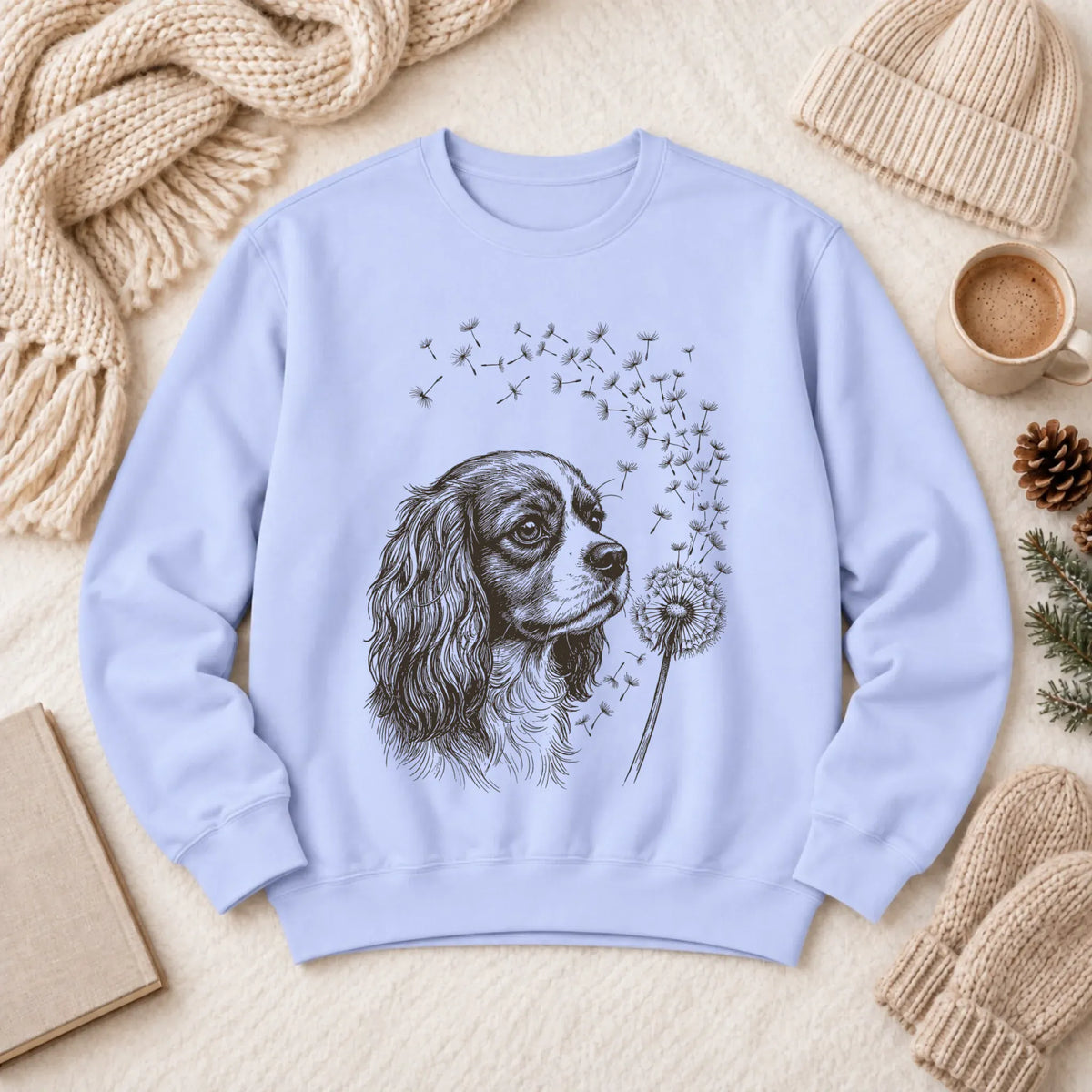 Cavalier Dandelion Garden Unisex Sweatshirt Hydrangea