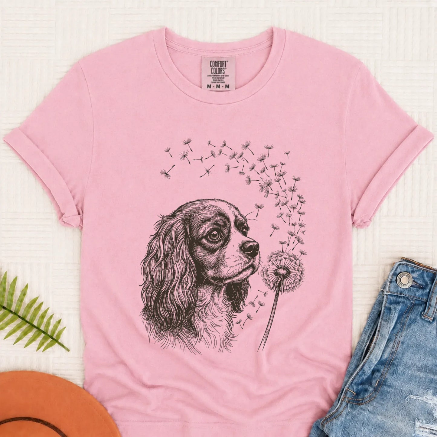 Cavalier Dandelion Garden Unisex TShirt Blossom