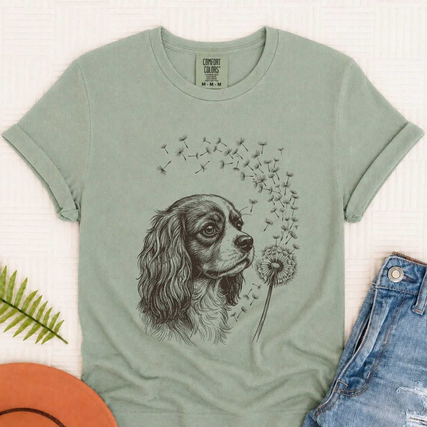 Cavalier Dandelion Garden Unisex TShirt Bay