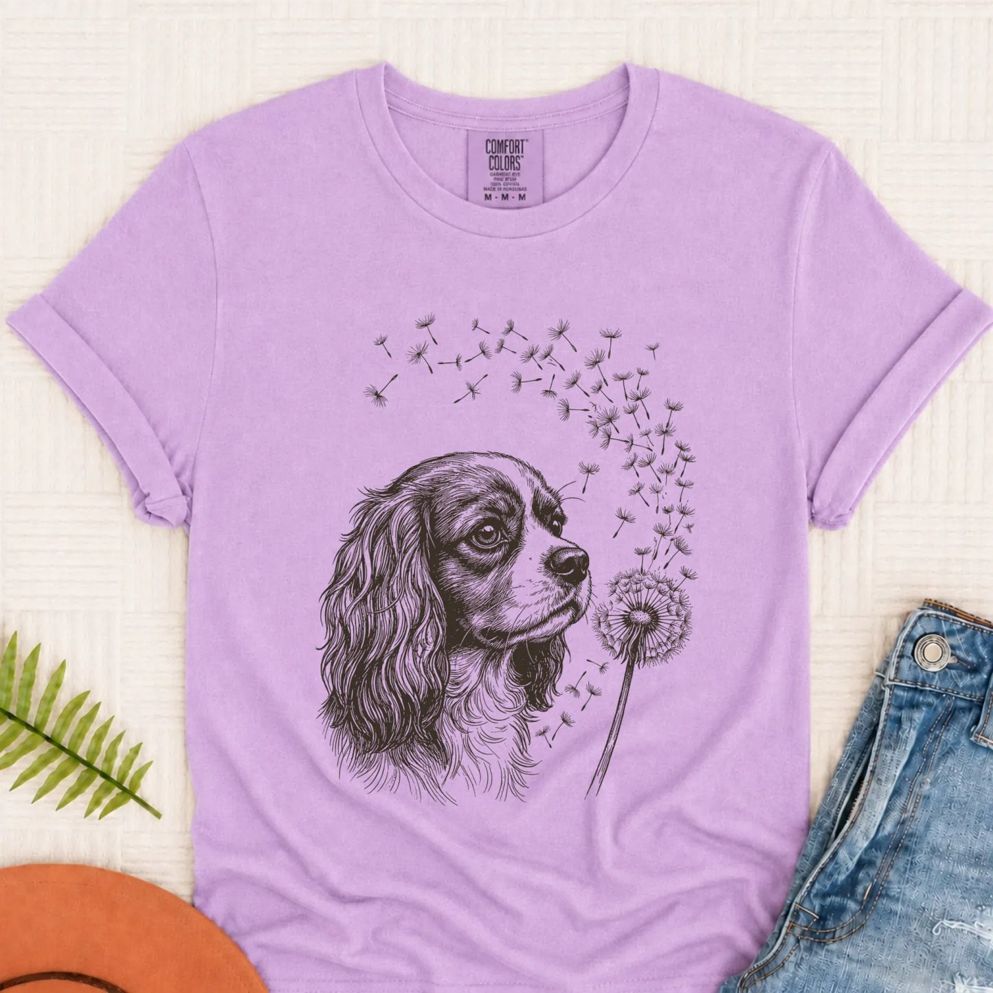 Cavalier Dandelion Garden Unisex TShirt Orchid