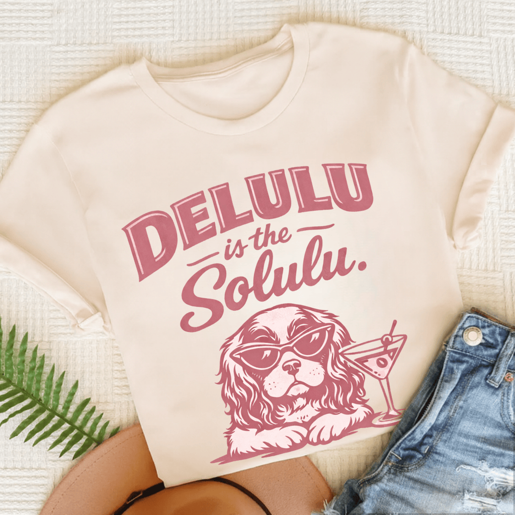 Cavalier Delulu Solulu Unisex TShirt Natural