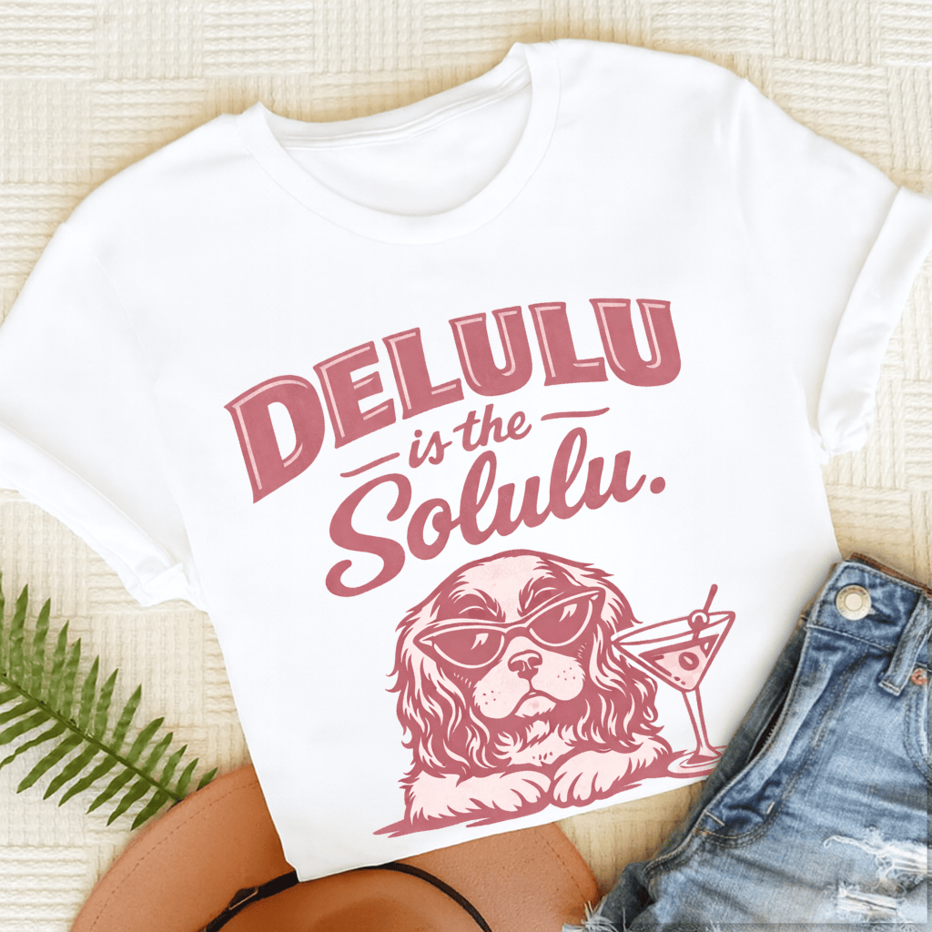 Cavalier Delulu Solulu Unisex TShirt White