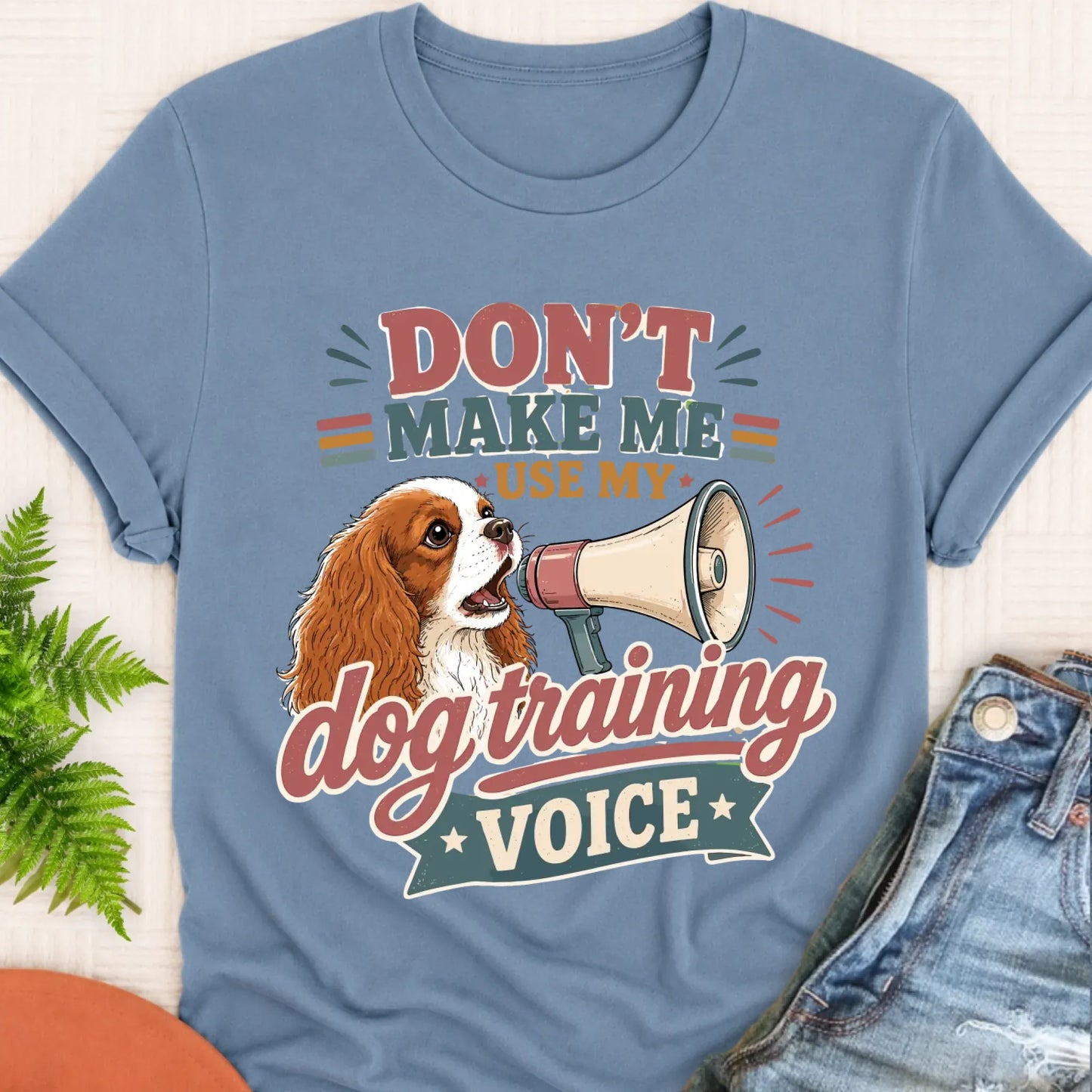T-Shirt Blue Jean / S Cavalier Dog Training Voice Unisex TShirt