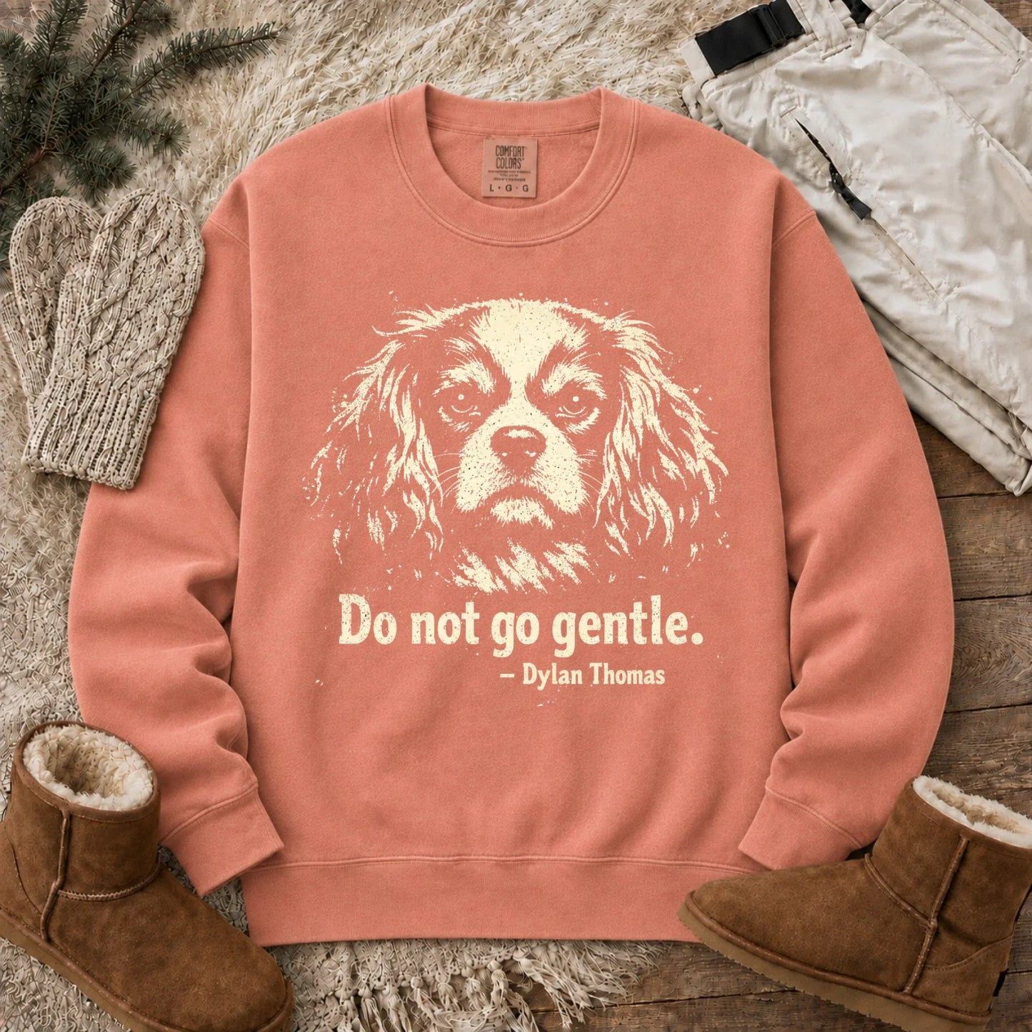 Cavalier Dylan Thomas Poetry Books Unisex Sweatshirt Terracotta