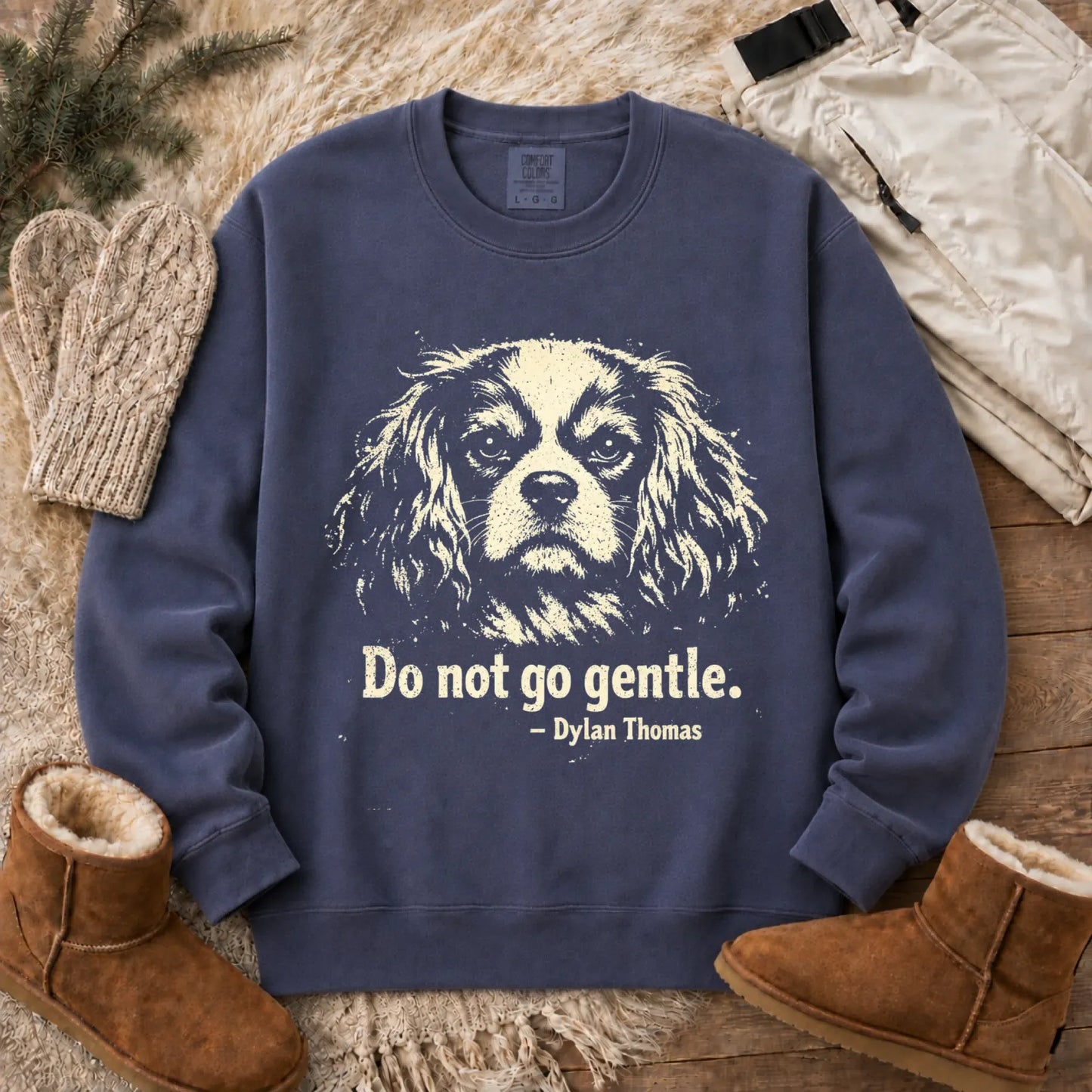 Cavalier Dylan Thomas Poetry Books Unisex Sweatshirt Denim