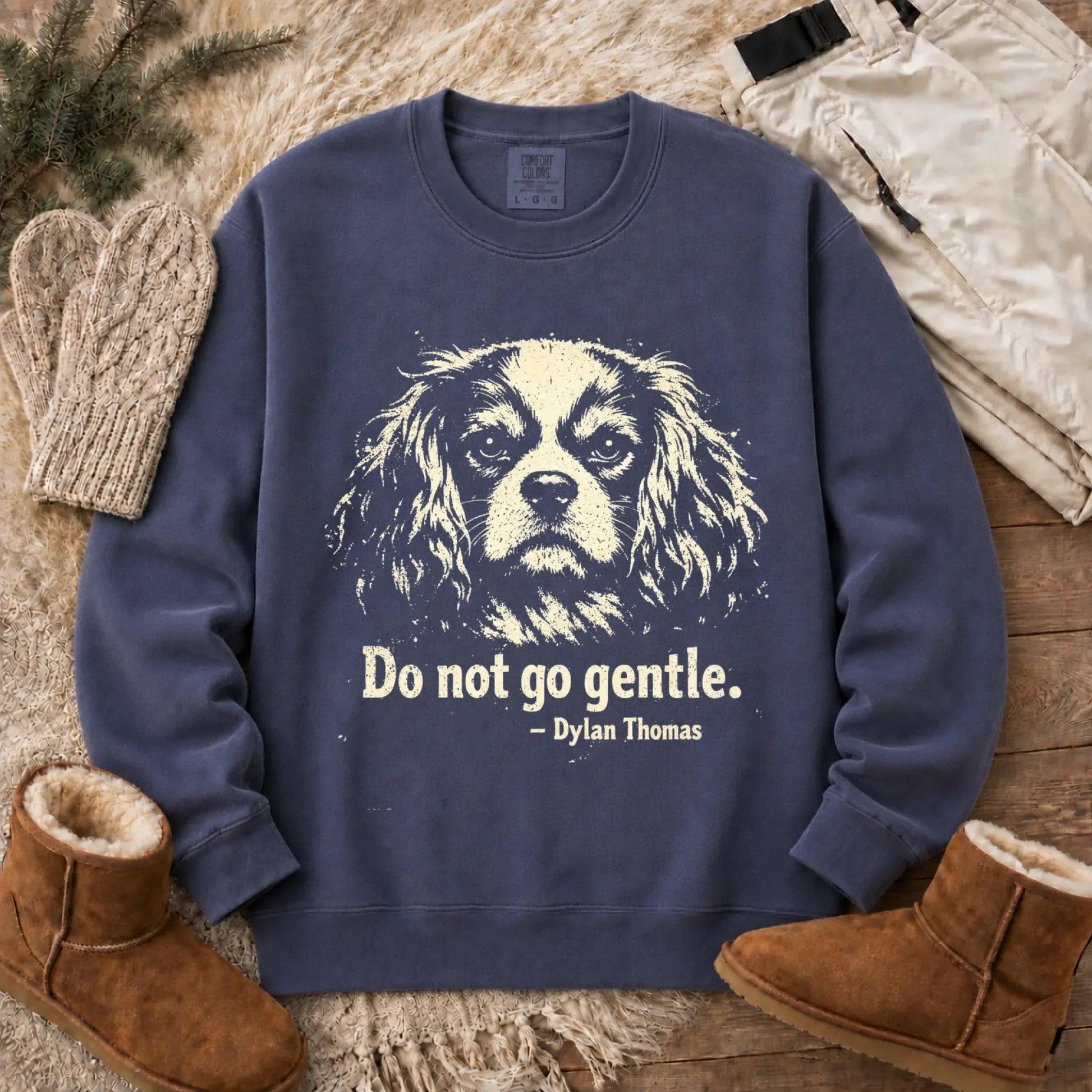 Cavalier Dylan Thomas Poetry Books Unisex Sweatshirt Denim