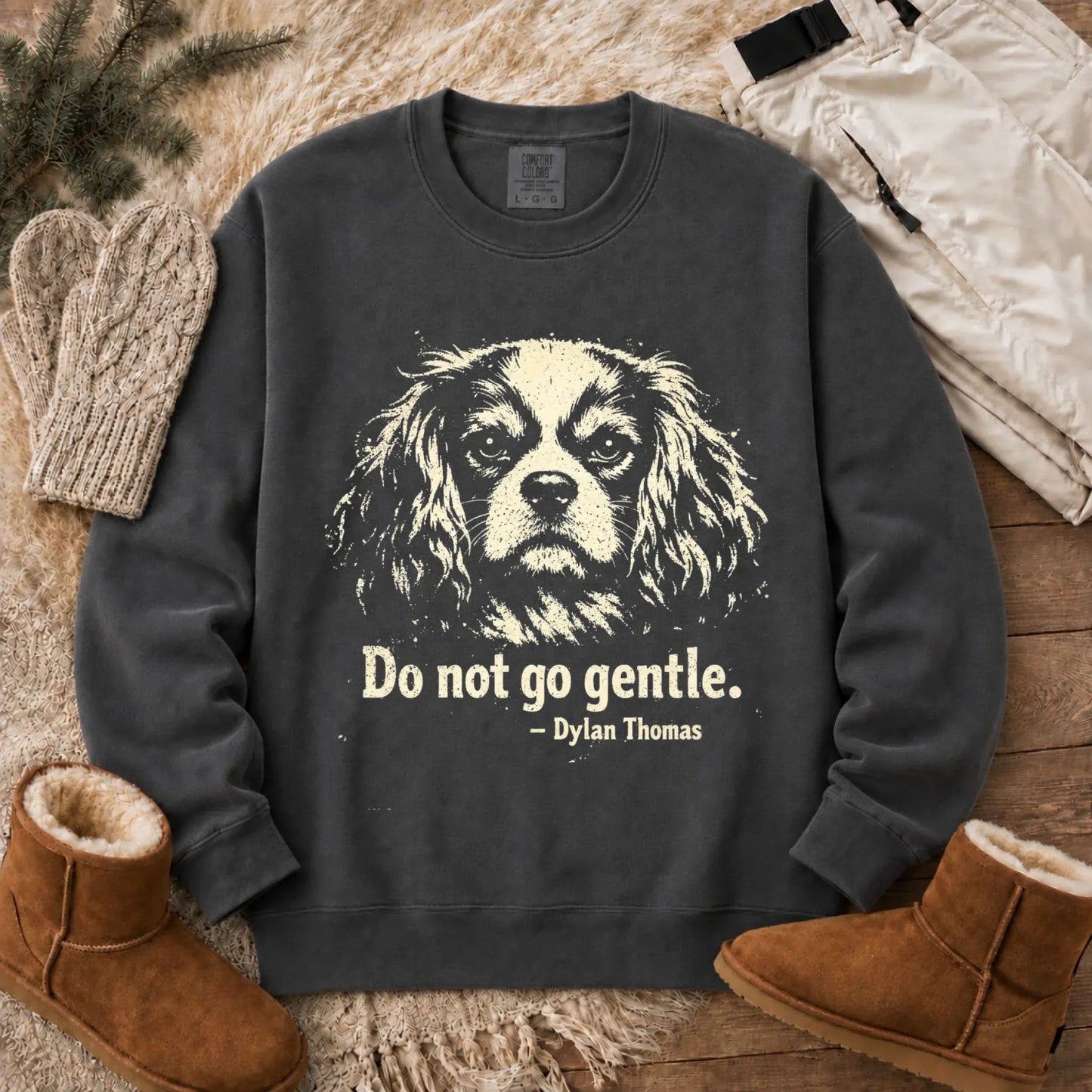 Cavalier Dylan Thomas Poetry Books Unisex Sweatshirt Pepper