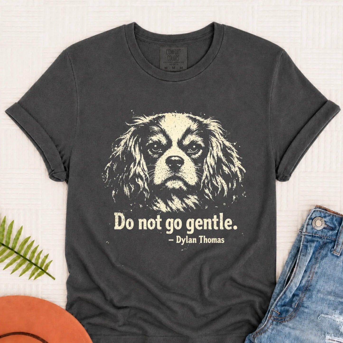 Cavalier Dylan Thomas Poetry Books Unisex TShirt Pepper