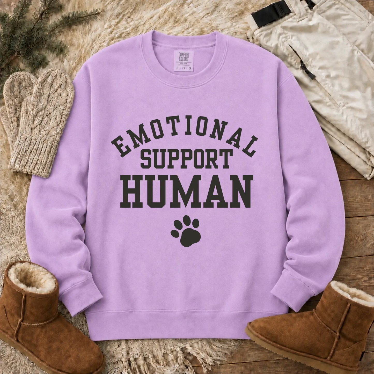 Sweatshirt Orchid / S Cavalier Emotional Support Human Unisex Sweatshirt
