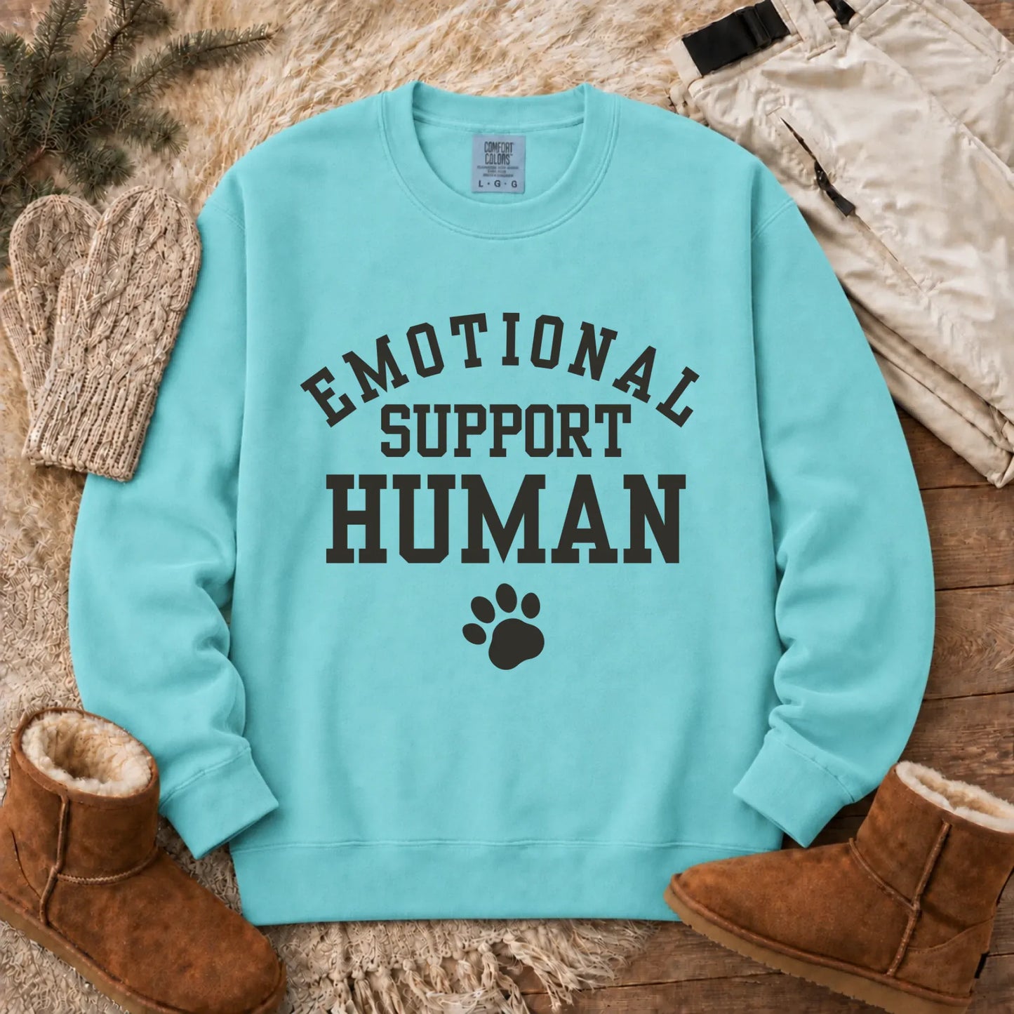 Sweatshirt Chalky Mint / S Cavalier Emotional Support Human Unisex Sweatshirt