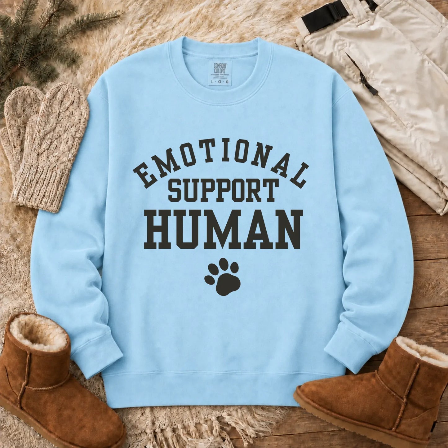 Sweatshirt Chambray / S Cavalier Emotional Support Human Unisex Sweatshirt