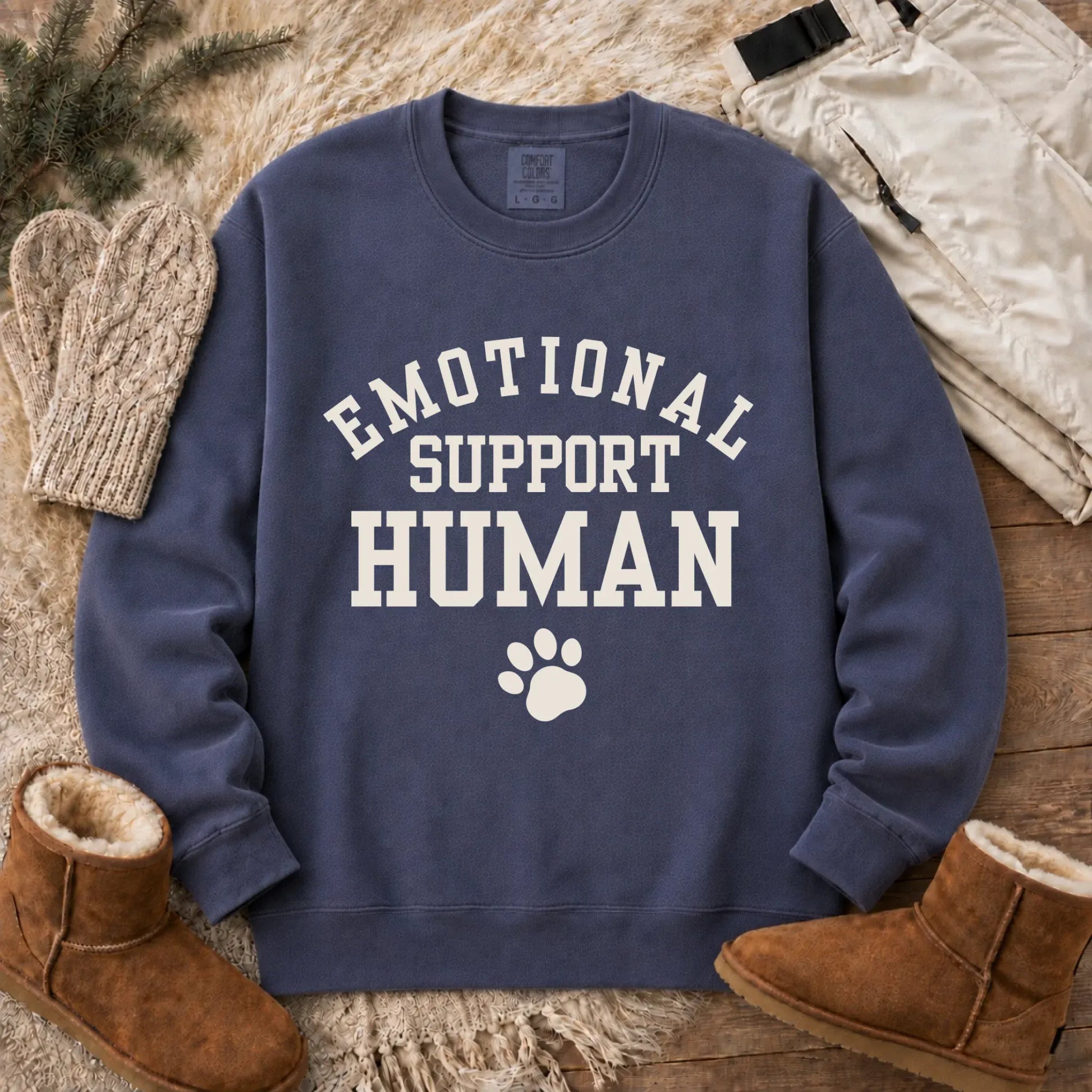 Sweatshirt Denim / S Cavalier Emotional Support Human Unisex Sweatshirt