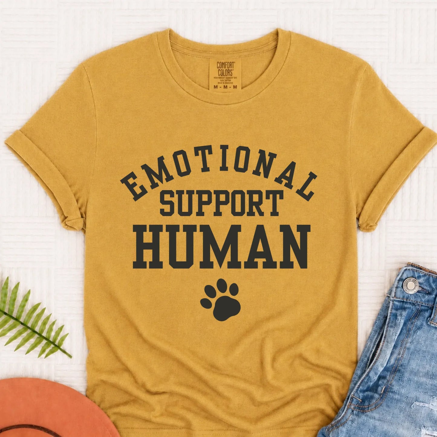 T-Shirt Mustard / S Cavalier Emotional Support Human Unisex TShirt