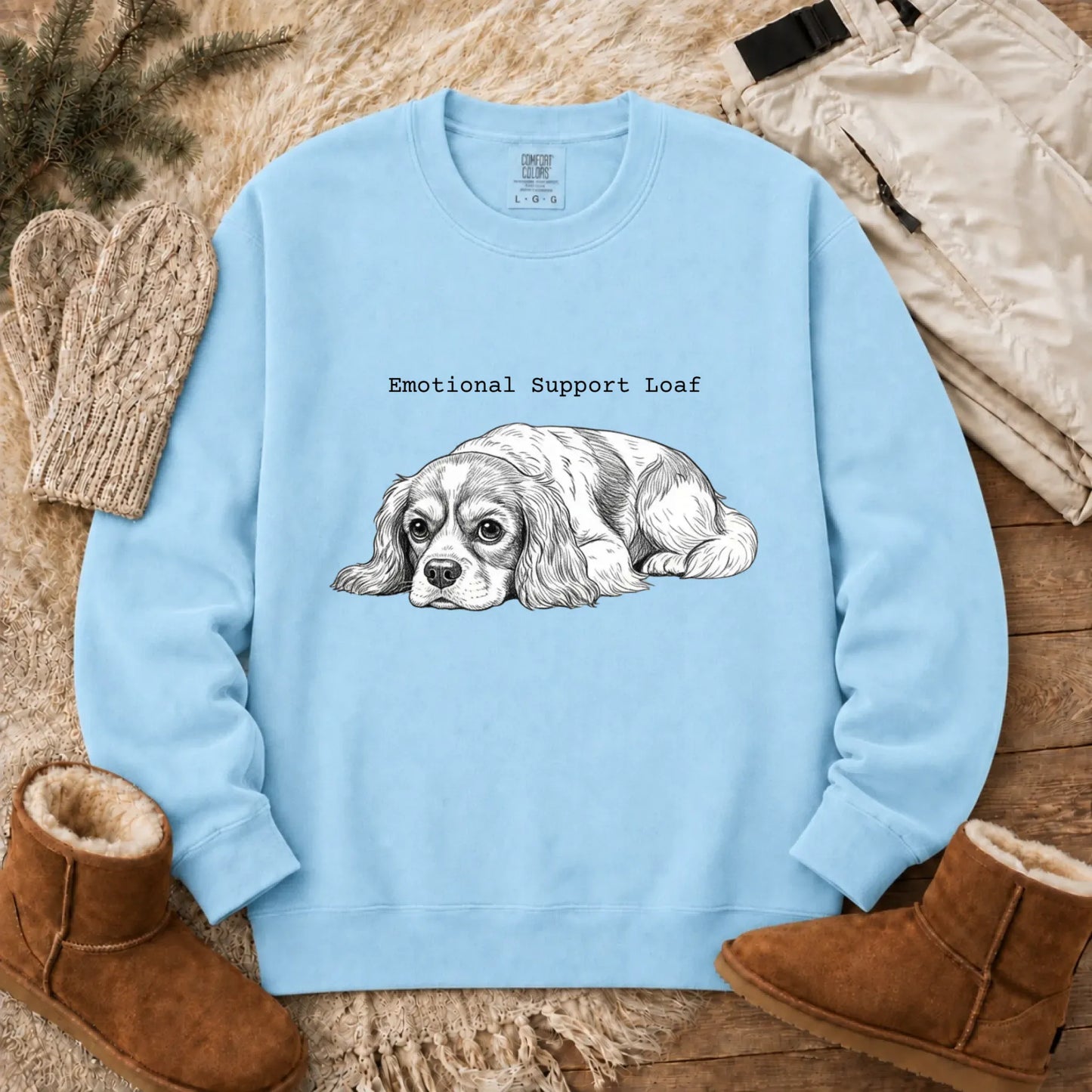 Cavalier Emotional Support Loaf Unisex Sweatshirt Chambray