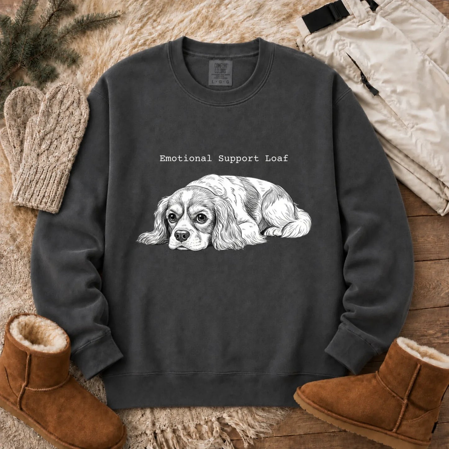 Cavalier Emotional Support Loaf Unisex Sweatshirt Pepper