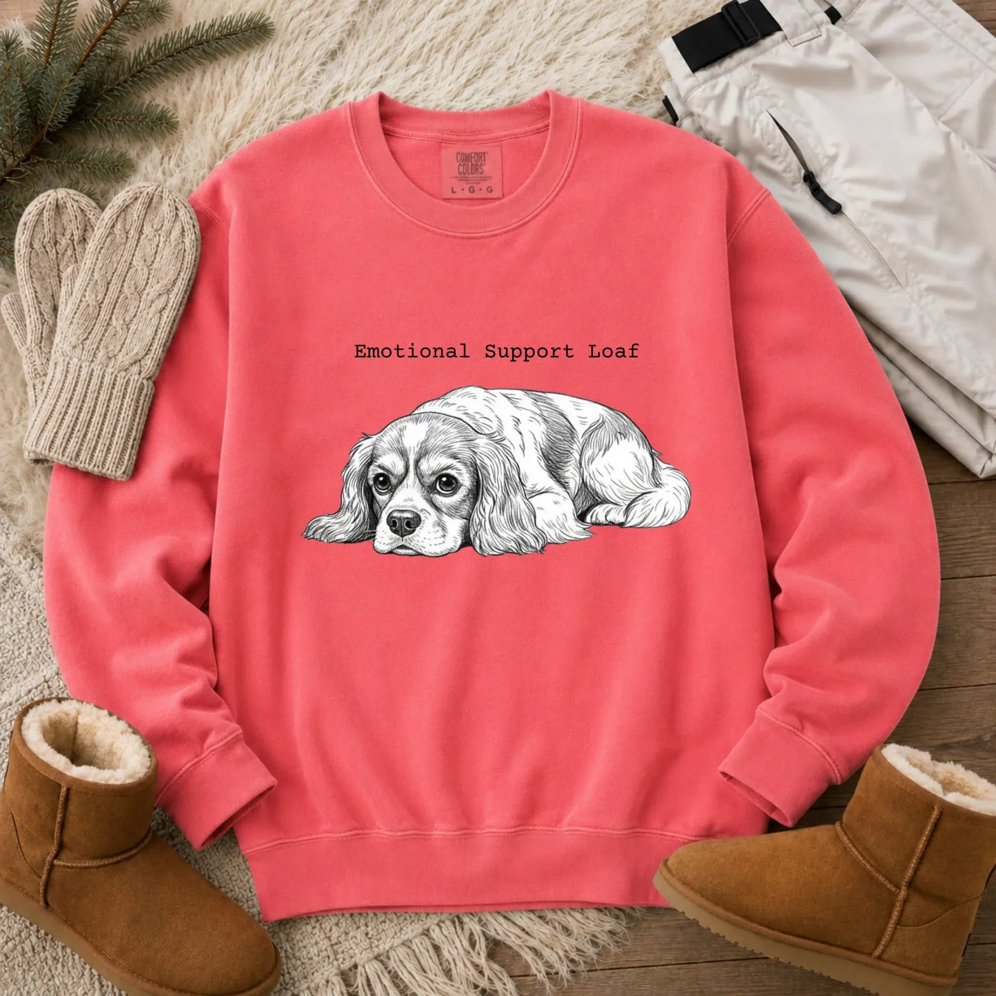 Cavalier Emotional Support Loaf Unisex Sweatshirt Watermelon