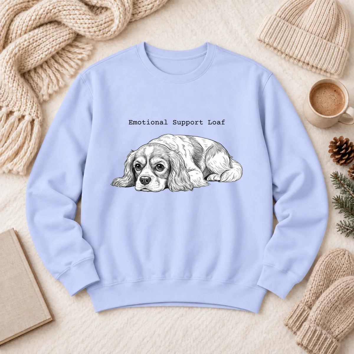 Cavalier Emotional Support Loaf Unisex Sweatshirt Hydrangea