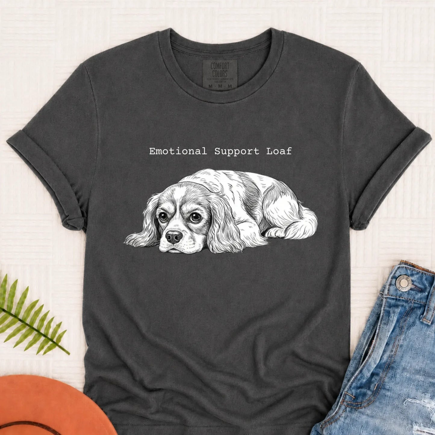 Cavalier Emotional Support Loaf Unisex Tshirt Pepper
