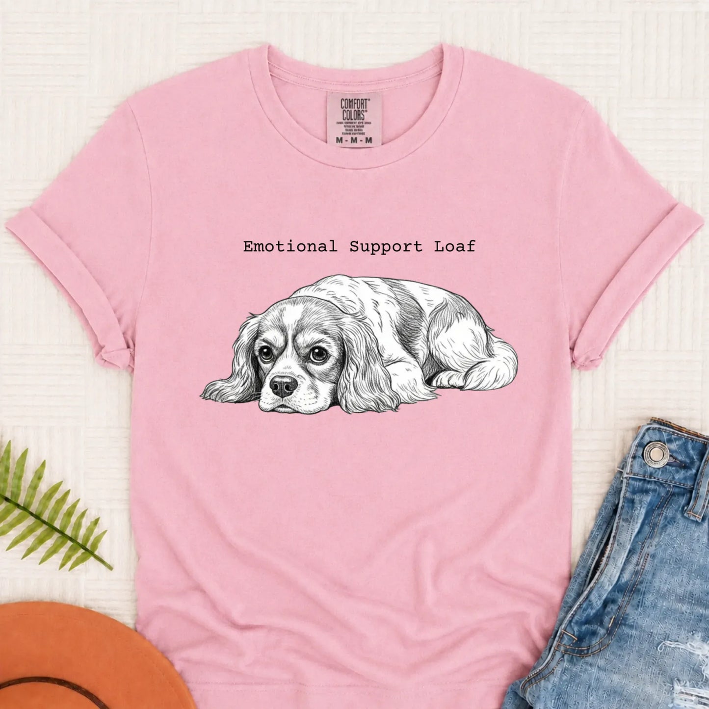 Cavalier Emotional Support Loaf Unisex Tshirt Blossom