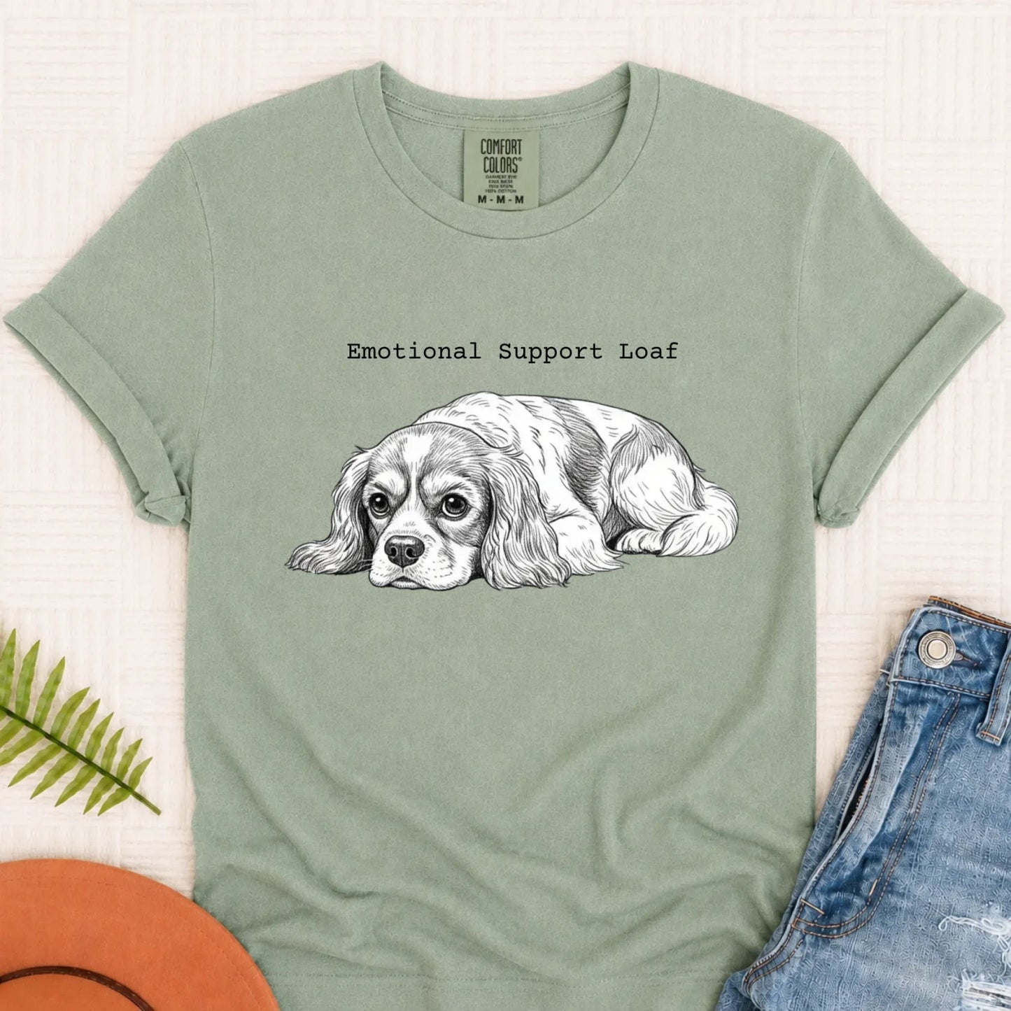 Cavalier Emotional Support Loaf Unisex Tshirt Bay