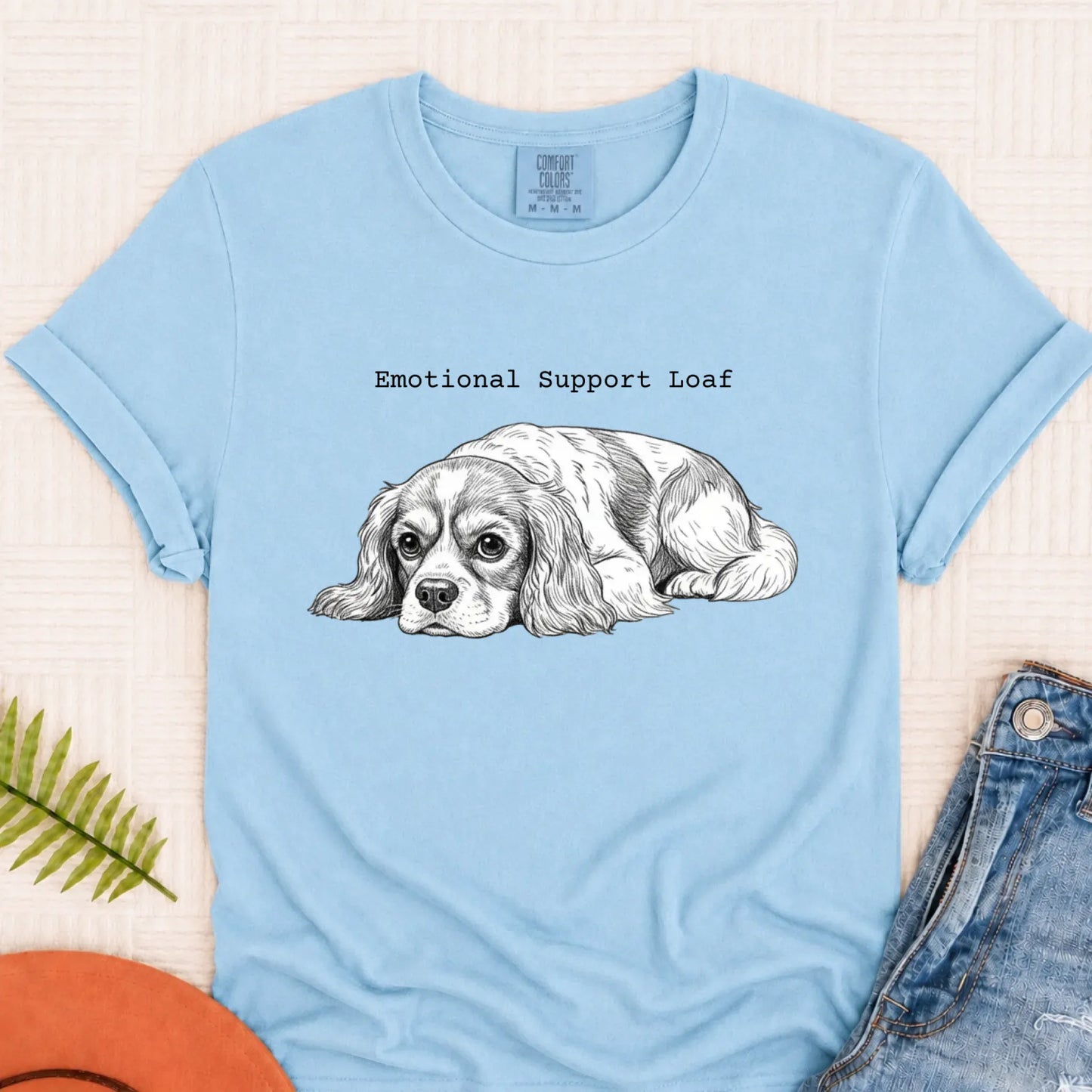 Cavalier Emotional Support Loaf Unisex Tshirt Chambray