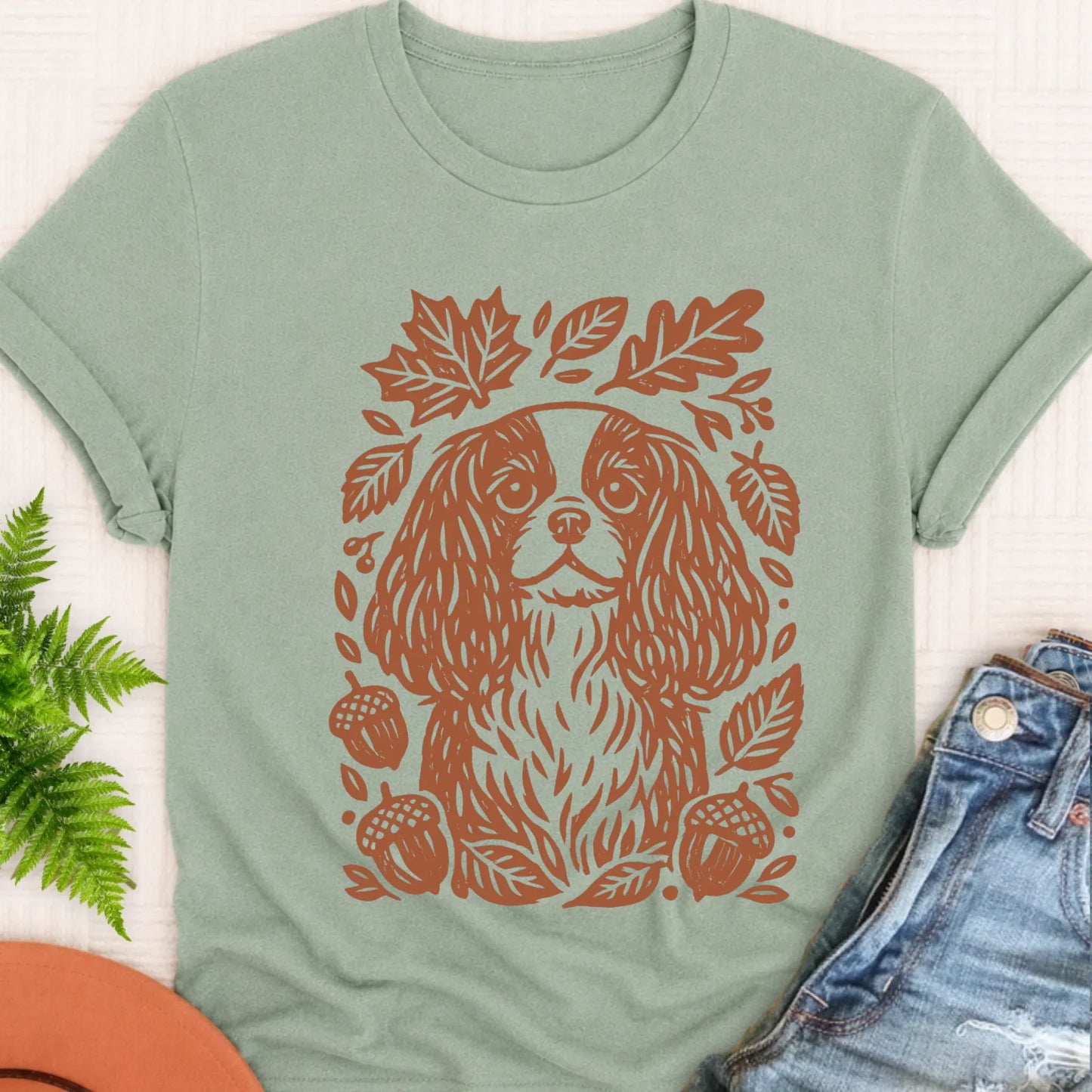 T-Shirt Bay / S Cavalier Fall Autumn Leaves Unisex TShirt