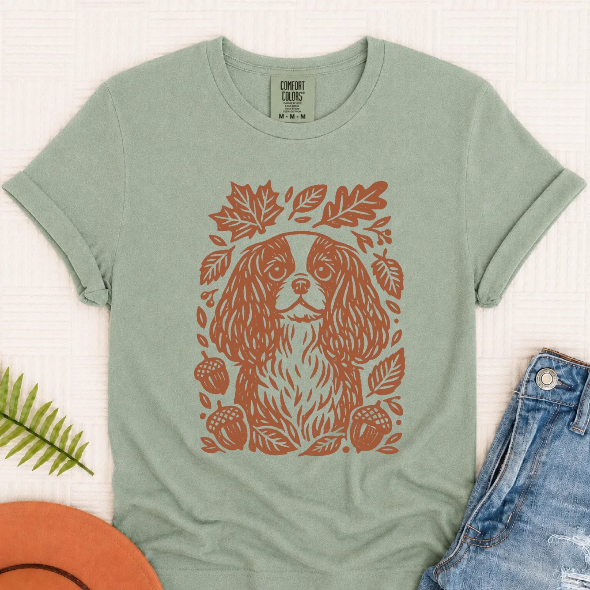 Cavalier Fall Autumn Leaves Unisex TShirt Bay