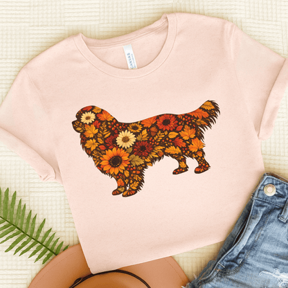 Cavalier Fall Floral Silhouette Unisex TShirt Soft Pink